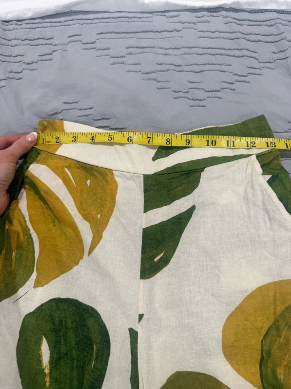 Rachel Zoe Green and Cream Tropical Print Elastic-Waist Pants - Picture 8 of 11